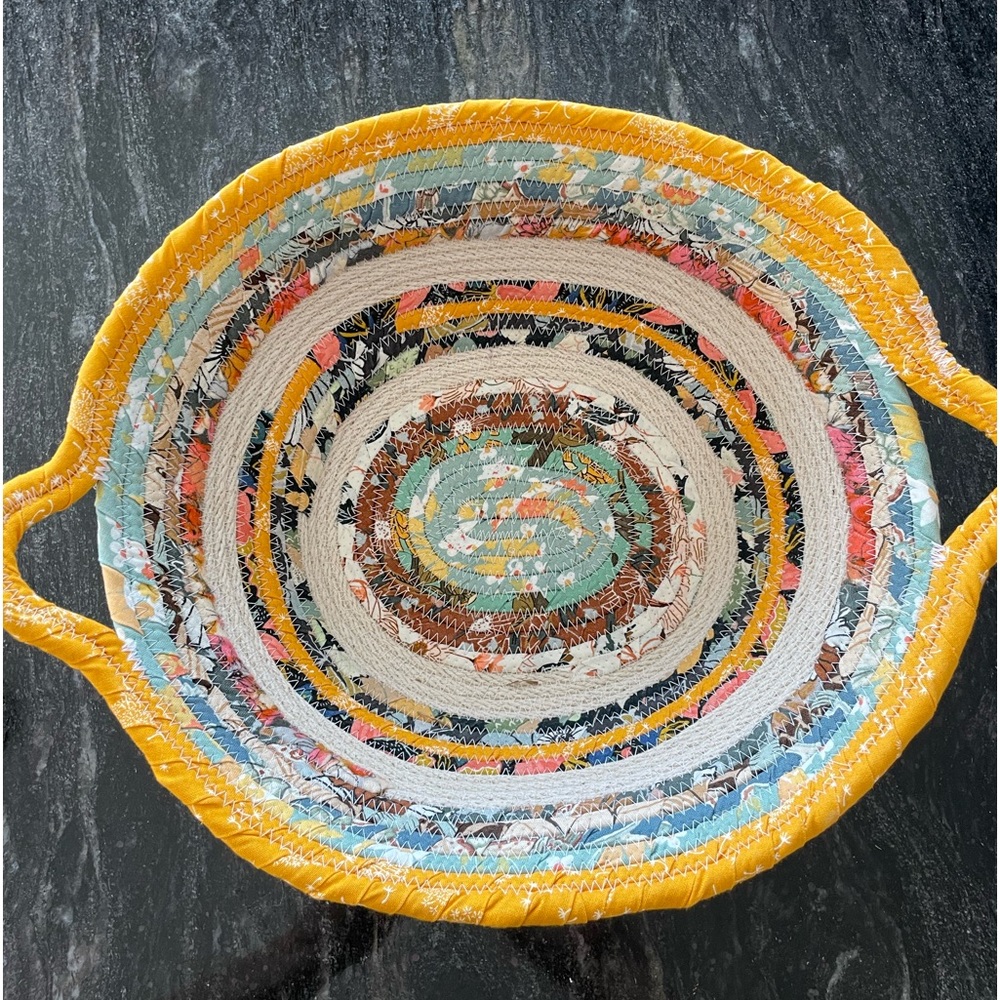 Hand made rug cotton fabric basket